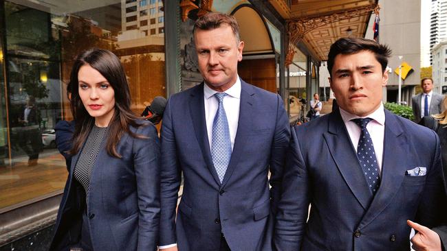 Anthony Bell leaving court in Sydney earlier this month, after challenging an AVO application. Picture: AAP Image/Joel Carrett