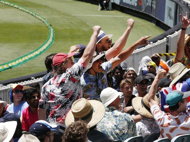 Fans in the stands at the MCG. Picture: David Caird