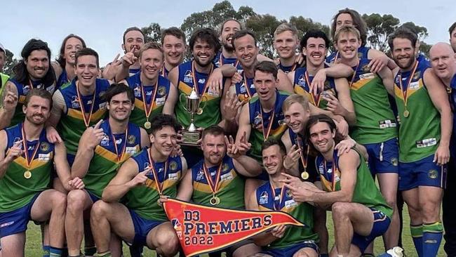 Golden Grove celebrates its 2022 flag. Picture: Golden Grove Football Club