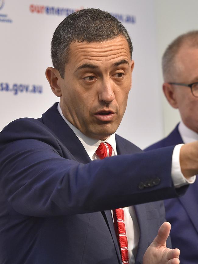 South Australian Premier Jay Weatherill hurled insults at Frydenberg, saying the Snowy Hydro expansion is white-knuckled panic over energy policy. Picture: AAP Image/David Mariuz