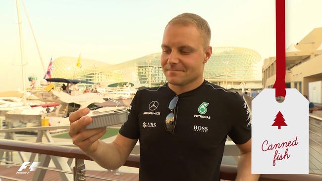 Valtteri Bottas wasn't at all happy with his gift.