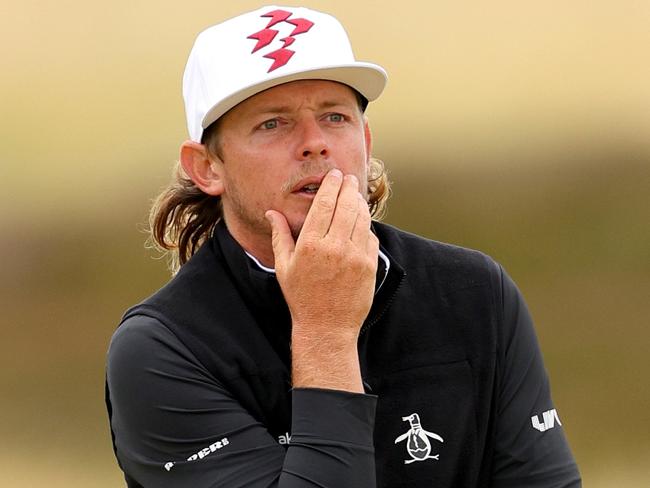 TROON, SCOTLAND - JULY 18: Cameron Smith of Australia prepares to play his second shot on the sixth hole on day one of The 152nd Open championship at Royal Troon on July 18, 2024 in Troon, Scotland. (Photo by Andrew Redington/Getty Images)