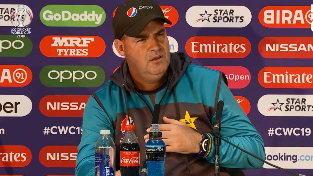 Pakistan coach Mickey Arthur at his press conference.
