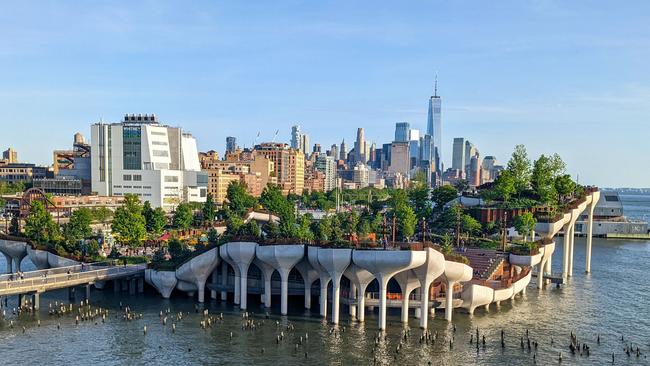 Little Island on the Hudson river is one of the new parks in the city.