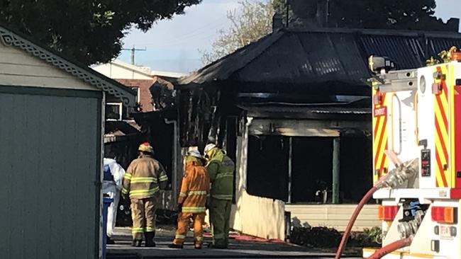 Tasmania Fire Service at the scene of house fire in Ridgley. Pic: Helen Kempton.