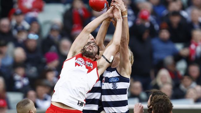 Paddy McCartin’s transformation as an intercept defender was one of the stories of 2022. Picture: Darrian Traynor/AFL Photos/via Getty Images