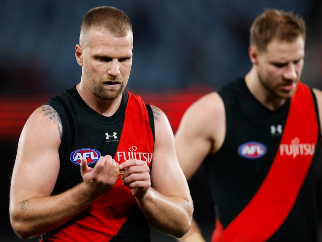 Jake Stringer’s best football at Essendon game in the second half of 2021, but he still managed to boot 42 goals in a difficult 2024 campaign. Picture: Dylan Burns / Getty Images