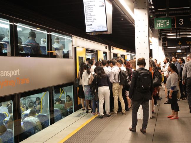 Pictured is Wynyard railway Station during the peak hour on the Wednesday 10th of January 2018.Picture: Christian Gilles