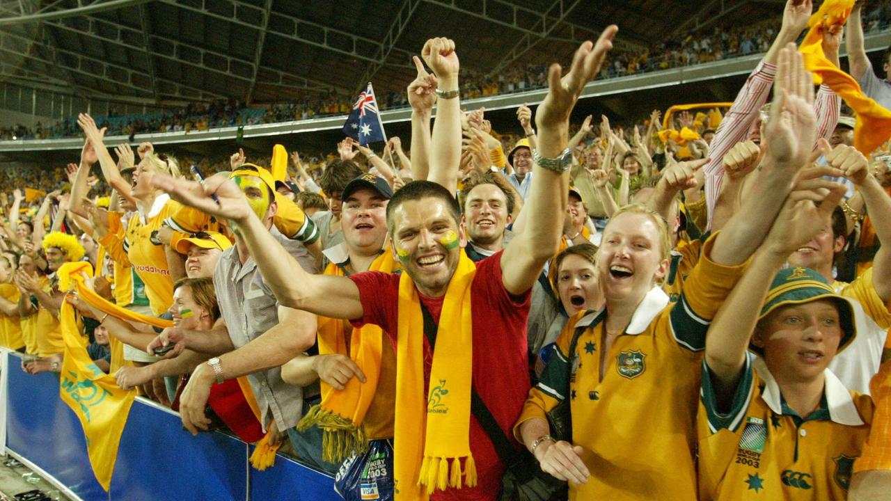 Wallabies supporters lap up a game in Sydney during the 2003 World Cup.