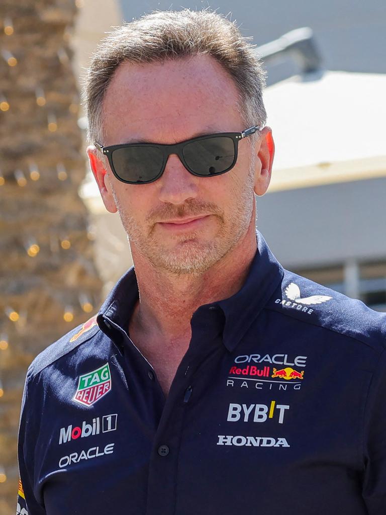 Red Bull Racing team principal Christian Horner arrives in Bahrain. (Photo by Giuseppe CACACE / AFP)