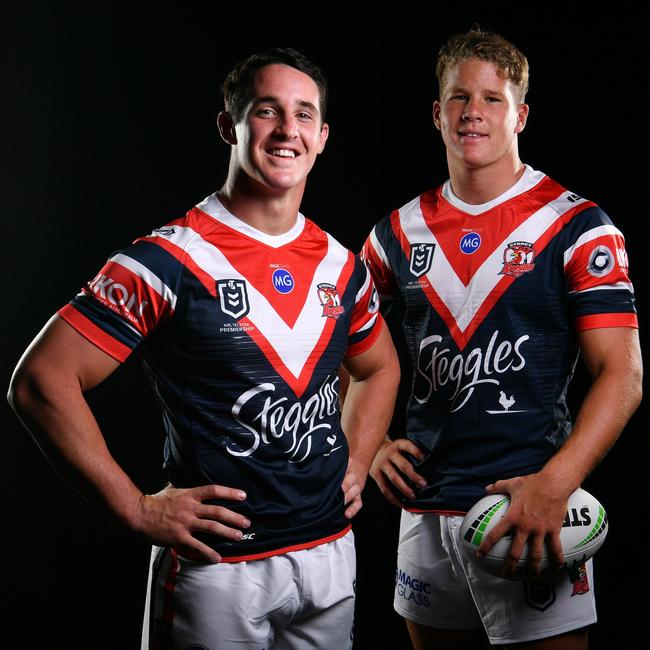 Roosters brothers Nat and Egan Butcher. Picture: Gregg Porteous/NRL Photos