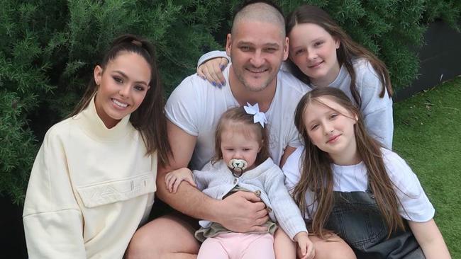 Brendan Fevola and his daughters, Mia, Leni, Lulu and Tobi