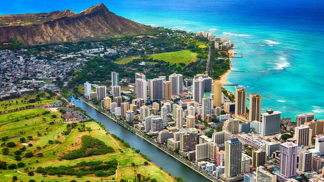 Waikiki on the island of Oahu, Hawaii.