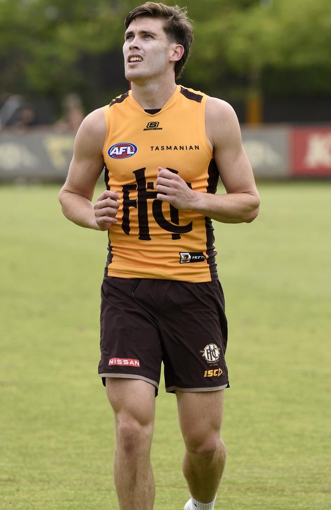 Will Day at training with Hawthorn at Waverley Park. Picture: Andrew Henshaw