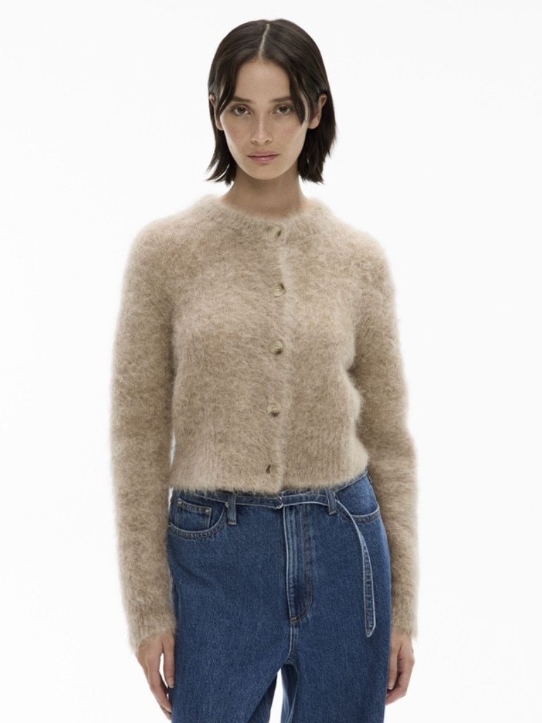 Witchery Fluffy Crew Cardigan. Picture: THE ICONIC.