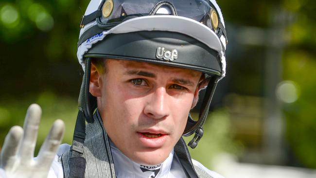 Logan Bates after winning the Sportsbet Racing Form Handicap at Mornington Racecourse on January 19, 2025 in Mornington, Australia. (Photo by Ross Holburt/Racing Photos via Getty Images)