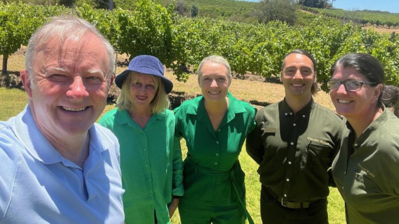 Prime Minister Anthony Albanese sampled a $500 bottle of wine at Cullen Wines while on holidays in the Margaret River.