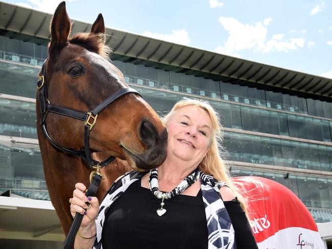 Wendy Green owner of Rogan Josh spent months travelling home with the 1999 Melbourne Cup trophy sharing her joy along the way. Picture: Nicole Garmston