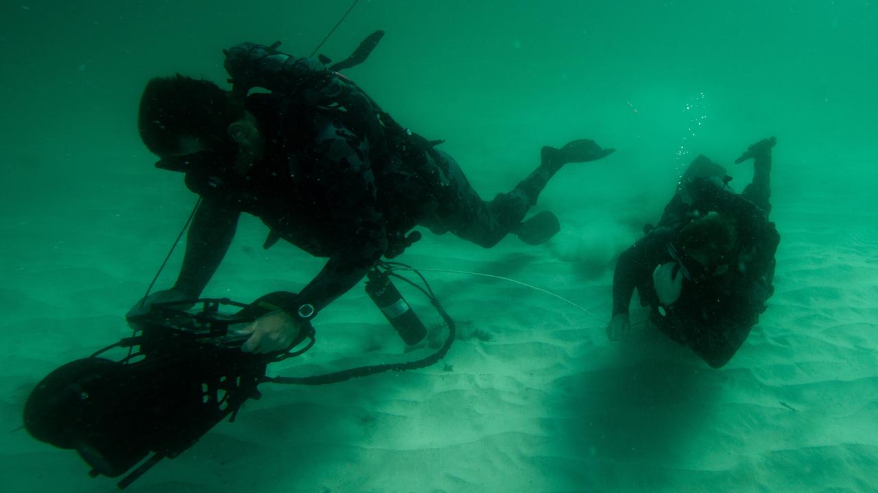 Navy clearance divers during an exercise in Jervis Bay. Picture: Supplied