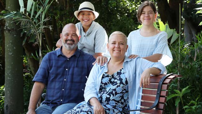 Elanya van Heerden, pictured with husband Grant, children Erryn, 13 and Liam, 12, saved money switching some insurance products. Photo: Liam Kidston.