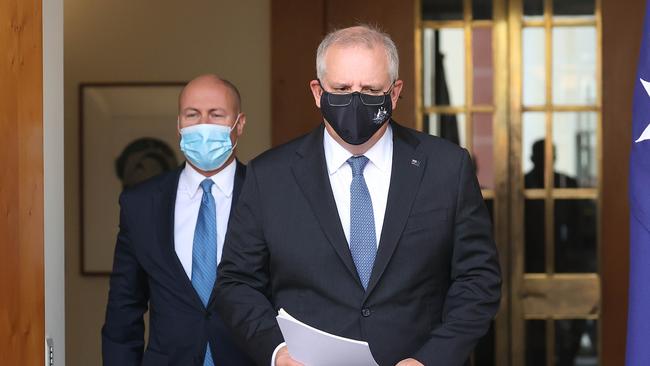 Former prime minister Scott Morrison and former treasurer Josh Frydenberg made the scheme available in the early days of the Covid-19 pandemic. Picture: NCA NewsWire / Gary Ramage