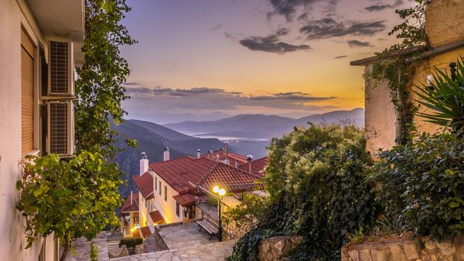 Evening views in the town of Delphi.