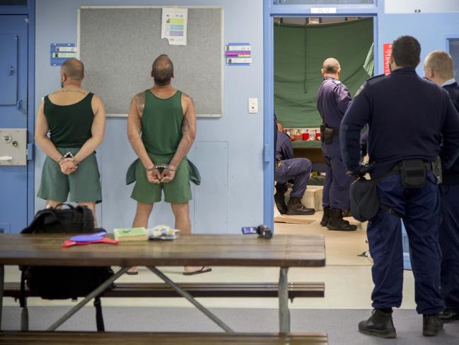 A supplied image obtained Tuesday, July 18, 2017 of raids taken place at the Parklea Correctional Centre. One week after a YouTube video of a Parklea Correctional Centre inmate wielding a knife was discovered, Police have uncovered mobile phones and drugs hidden in toilets, food packages and televisions in the prison. (AAP Images/ CORRECTIVE SERVICES NSW) NO ARCHIVING   --