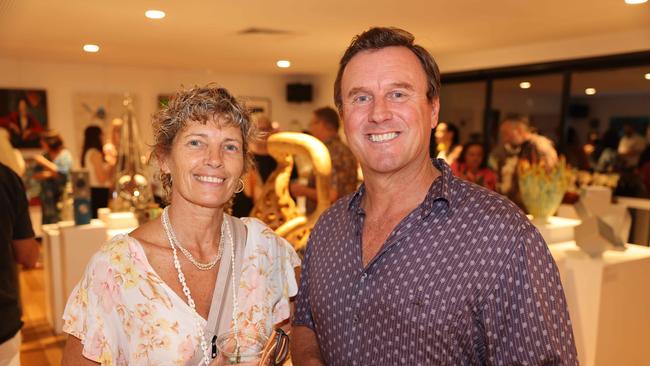 Tania Bangay and Bob Hughes at the SWELL Art Prize at Broadbeach Community Space for Gold Coast at Large. Picture, Portia Large.