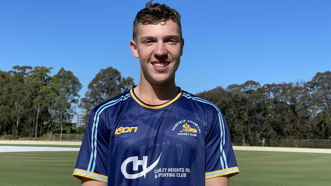 Cameron Frendo in his Fairfield-Liverpool kit. Picture: Jason Hosken (News Corp)