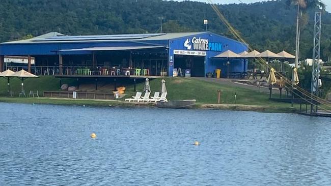 Obstacles at the Cairns Wake Park were damaged by kids allegedly joy riding in a rescue boat. Picture: Supplied