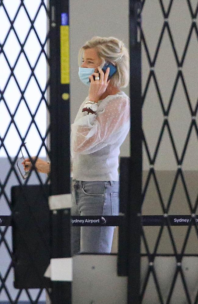 Katie Hopkins was seen being deported at Sydney Airport yesterday. Picture: Matrix