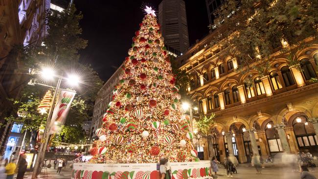 The Christmas tree in Martin Place looks just as stunning as last year’s. Picture: Monique Harmer