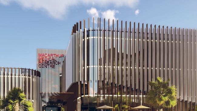 An artist's impression of the $50 million Macarthur Medical Research Centre, earmarked for the Campbelltown Hospital precinct. Foundation partners include Western Sydney University, Ingham Institute, Walker Group, University of NSW and South West Sydney Local Health District.