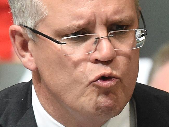 Australian Treasurer Scott Morrison speaks during House of Representatives Question Time at Parliament House in Canberra, Wednesday, March 2, 2016. (AAP Image/Lukas Coch) NO ARCHIVING