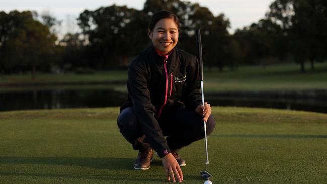 Amy Chu, 17, has just been selected in the Australian team to compete at the world junior golf championships. Picture: Brianne Makin