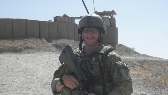 Corporal Daniel Keighran outside a patrol base in Uruzgan Province, Afghanistan in 2010.