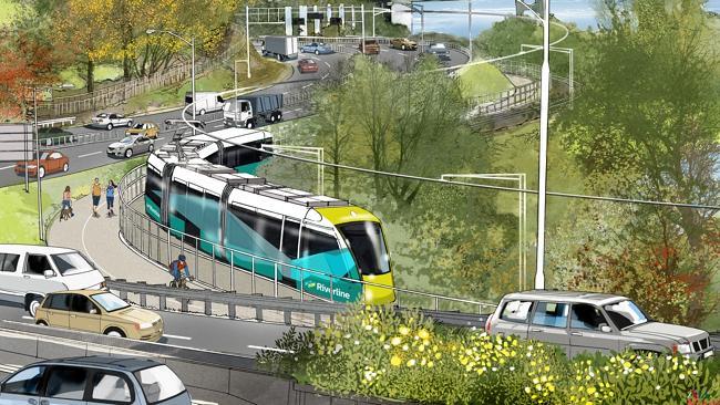 Images of the latest Hobart light rail proposal.