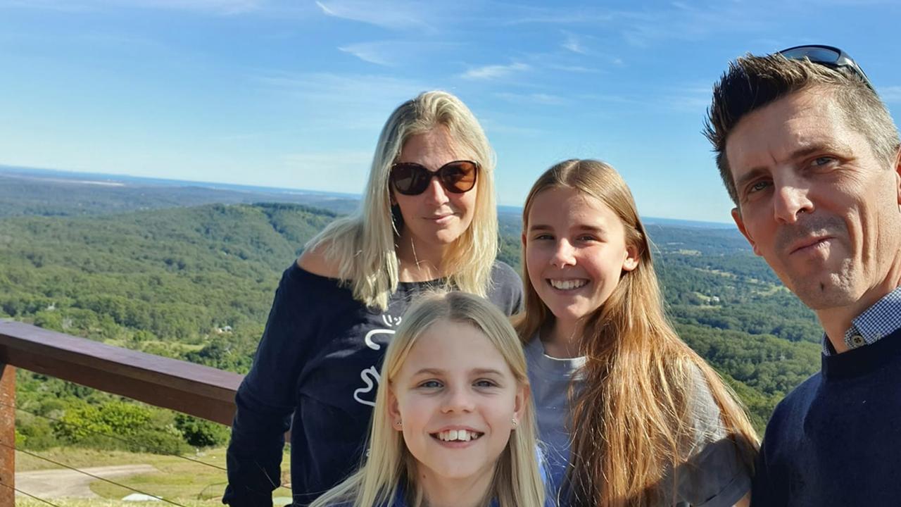 Emma Lovell, pictured with husband Lee Lovell and their daughters Kassie and Scarlett. Source: Facebook.