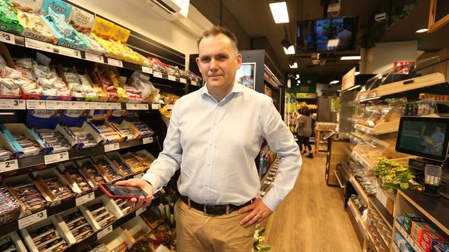 Justin Nolan, General Manager of Woolworths Metro, at the new store in Sydney. Picture: Britta Campion