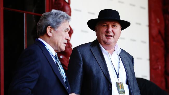 NZ First Party leader Winston Peters with Shane Jones. Picture: Getty Images