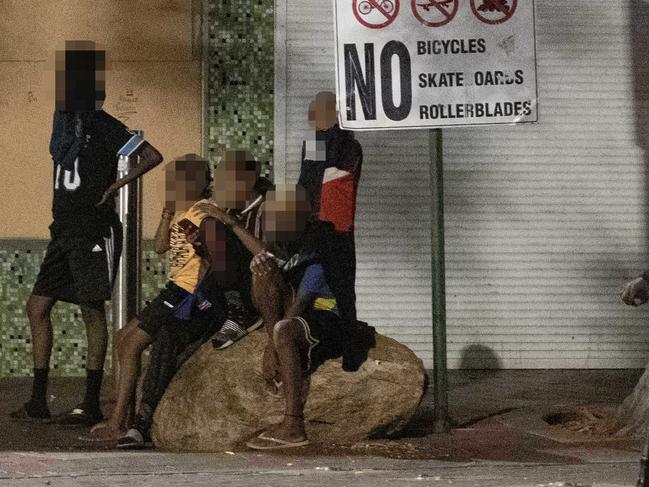 ## Please Note Faces are Blurred ## 21/01/2023: Young Indigenous Australians on the street in Alice Springs. Picture: Liam Mendes / The Australian