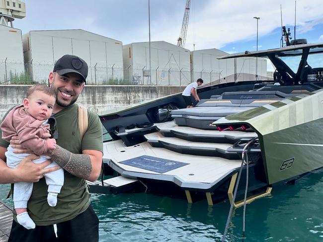 Adrian Portelli picked up the luxury vessel in Italy. Picture: Instagram@adrian_portelli