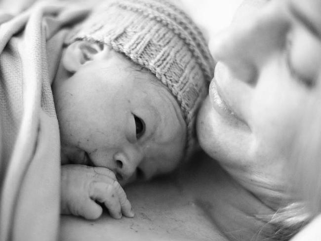 Sam Frost and Jordie Hansen shared this photo of their baby son with the caption 'This is Ted ❤️ Theodore Paul Frost-Hansen. There’s no words to describe how much we love you'. Picture: Supplied/Instagram