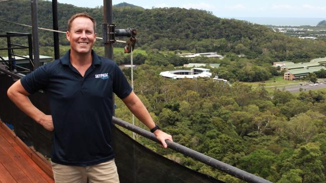 AJ Hackett International chief executive officer Danny Hughes has announced the rebranding of the popular Smithfield adventure attraction as Skypark Cairns by AJ Hackett. Picture: Peter Carruthers