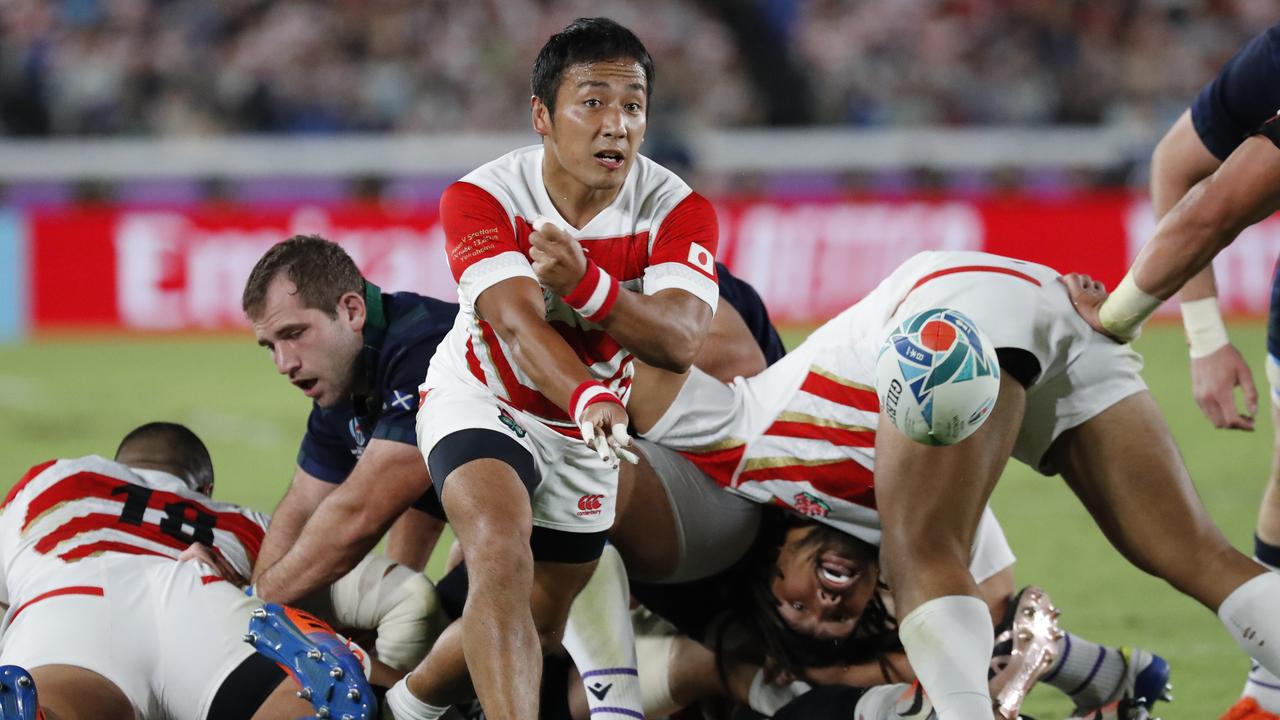 Japan's Yutaka Nagare has been brilliant at scrumhalf for the hosts.