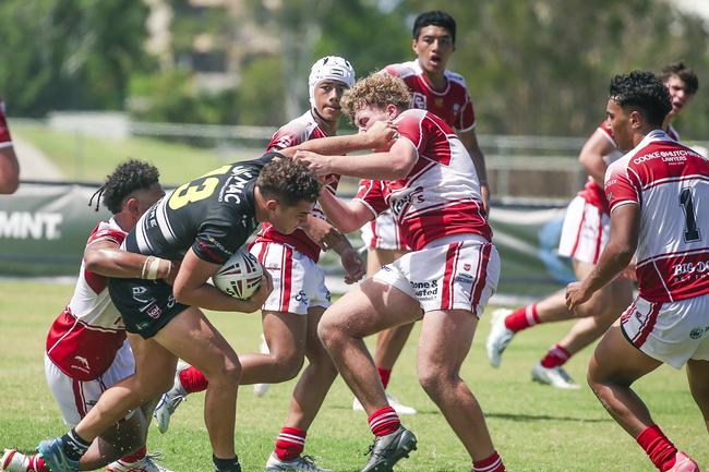 Kobi Hauraki runs the ball for Tweed in round 1. Picture: Glenn Campbell