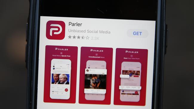 Google has suspended Parler and Apple has threatened to do the same. Picture: Getty Images