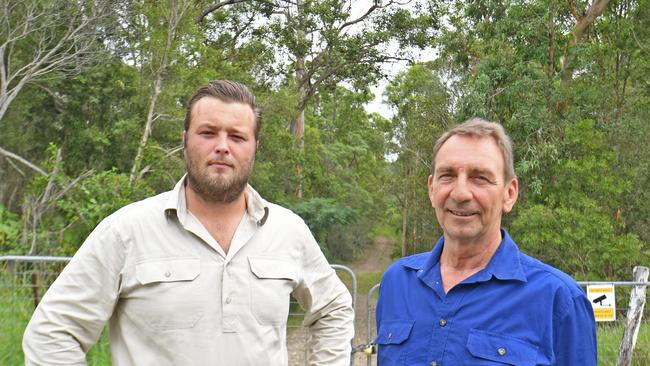 Scott Dodd and Adrian Thirtle outside the entrance to the mine.