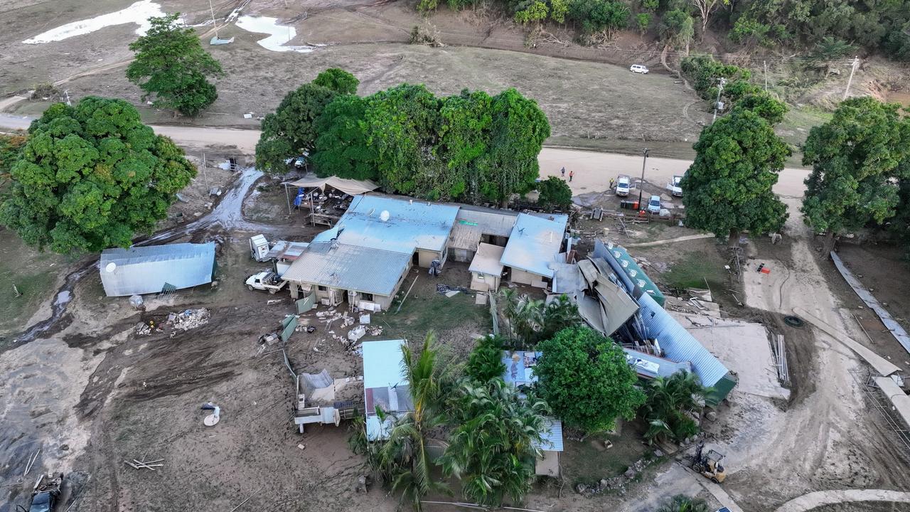 The historic Lion's Den Hotel at Rossville in Far North Queensland was ravaged by Cyclone Jasper in December 2023. Picture: Brendan Radke