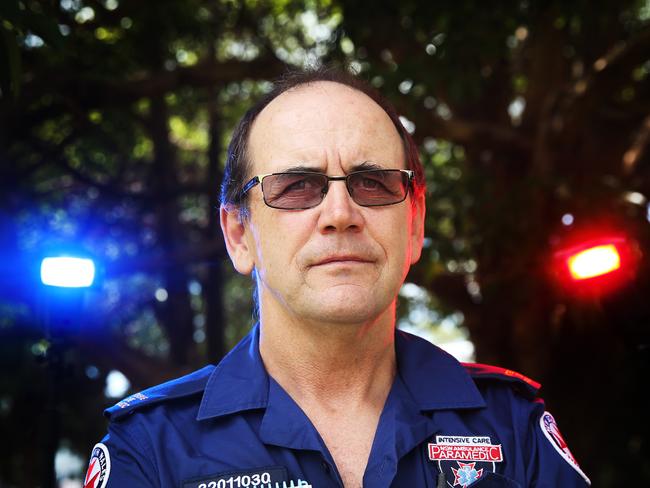 Paramedic Greg Hunt is one of 11 emergency workers that have been assaulted on the job, he wants to see lockout laws retained. Picture: Dylan Robinson